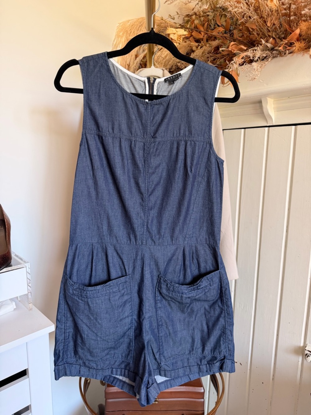 Theory Denim-Effect Sleeveless Top - Blue